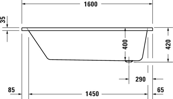 Duravit No. 1 cada dreptunghiulară 160x70 cm alb 700488000000000
