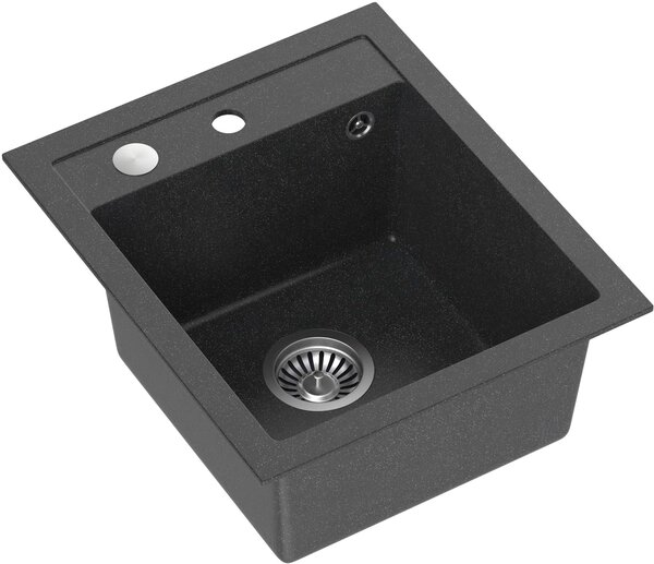Quadron Johnny chiuveta graniteq 50x43 cm negru HCQJ4350CZK
