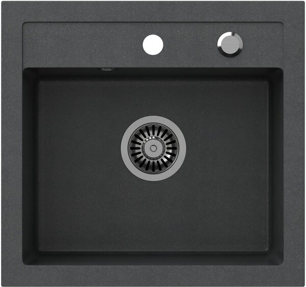 Quadron Johnny chiuveta graniteq 50x47 cm negru HCQJ5047CZK