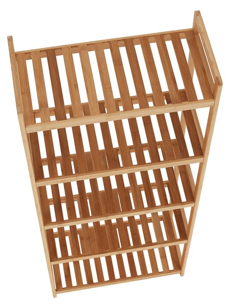 KONDELA Raft cu 5 poliţe, bambus natural, FIORE TIP 3
