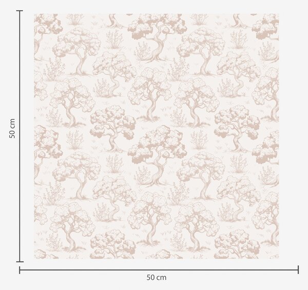 Tapet Siluete monocromatice de copaci în stil vintage, schema de culori bej, Tapet stil englezesc, a00210 : Uwalls.ro