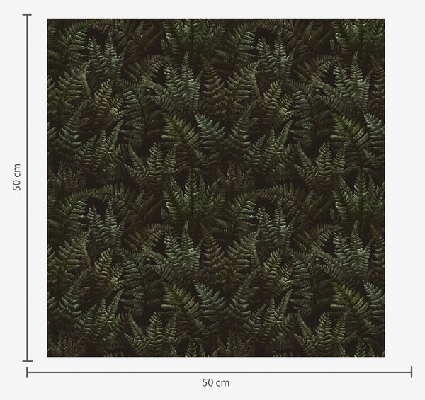 Tapet Ferigă întunecată, ornament de pădure, culori de noapte, Tapet flori, a00214 : Uwalls.ro