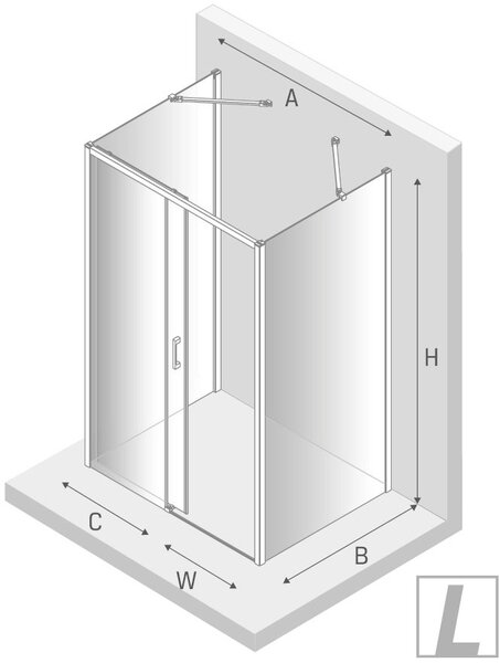 New Trendy Prime Light Gold cabină de duș 100x90 cm dreptunghiular auriu luciu/sticlă transparentă K-1102