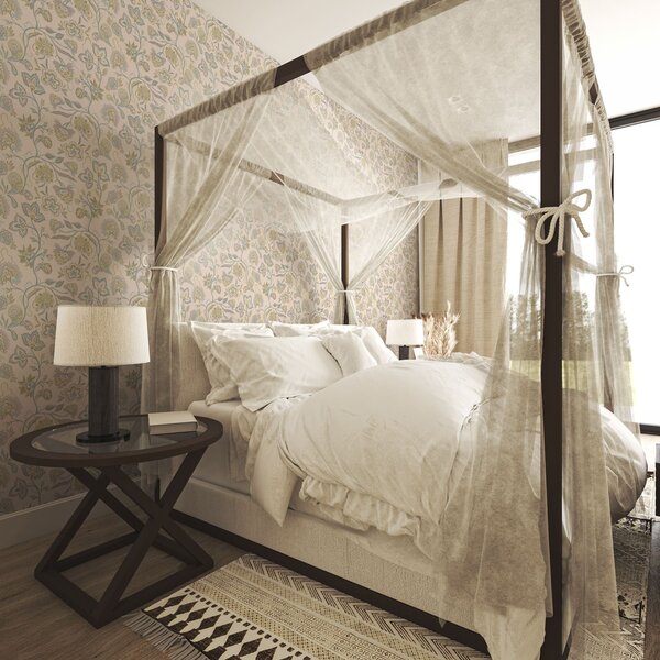 Tapet Flori ornamentale în culori pastelate, stil vintage, Tapet rustic, a00222 : Uwalls.ro
