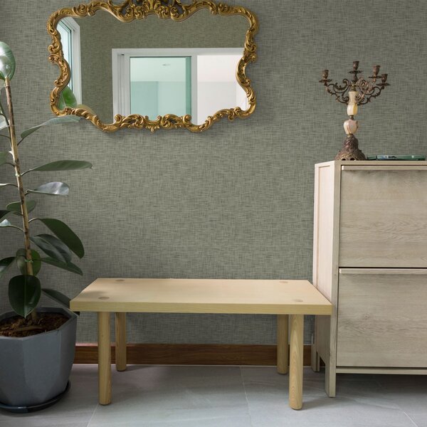 Tapet Textura țesăturii gri-verde, model grilă de in, Tapet loft, a00235 : Uwalls.ro
