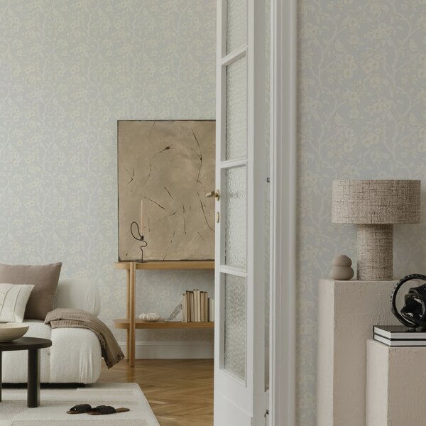Tapet Model ușor de păsări pe ramuri, paletă pastel, clasic, Tapet rustic, a00230 : Uwalls.ro
