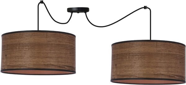 Candellux Legno lampă suspendată 2x40 W negru-lemn-maro 32-18397