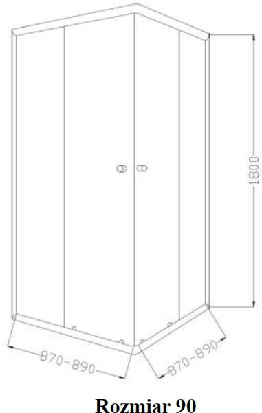 Invena Parla cabină de duș 90x90 cm pătrat crom luciu/sticlă transparentă AK-48-195