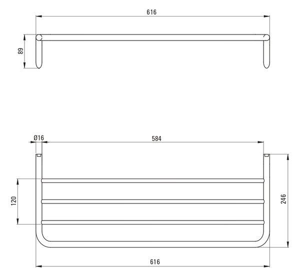 Deante Silia raft de baie 61.6 cm auriu ADIR531
