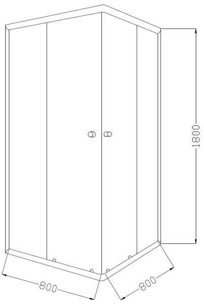 Invena Parla cabină de duș 80x80 cm pătrat crom luciu/sticlă mat AK-48-181
