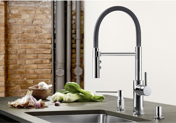 Blanco Catris-S Flexo baterie bucătărie pe picior crom-negru 525791
