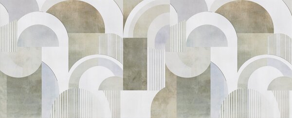 Tapet Geometrie abstractă în stil Art Deco cu efect retro, Fototapet Abstract, w04079 : Uwalls.ro