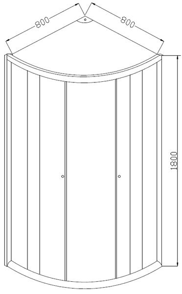 Invena Vitoria cabină de duș 80x80 cm semicircular satin luciu/sticlă mat AK-49-186