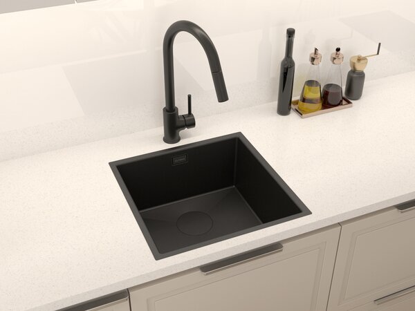 Oltens Litla baterie bucătărie pe picior negru mat 35204300