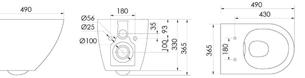 Hagser Beno vas wc cu capac soft-close agăţat fără margine alb HGR13000042