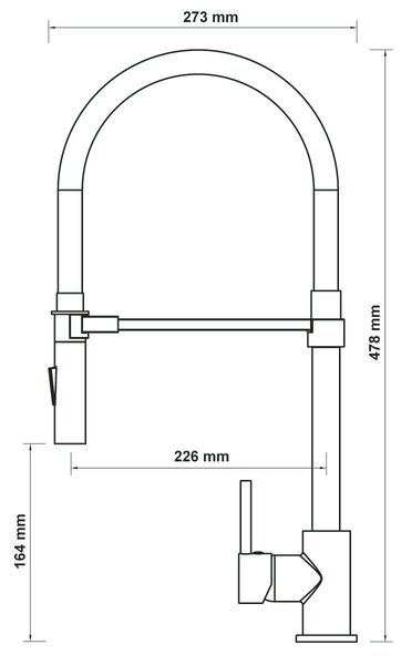Hagser Senta baterie bucătărie pe picior crom HGR10000035