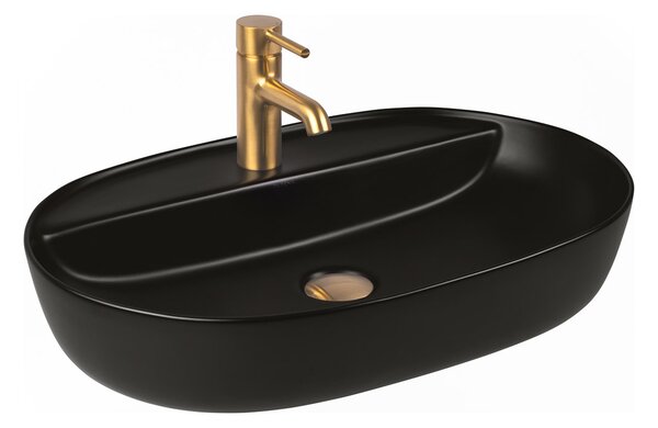 Oltens Hamnes lavoar 62x42 cm ovale de blat negru mat 41314300