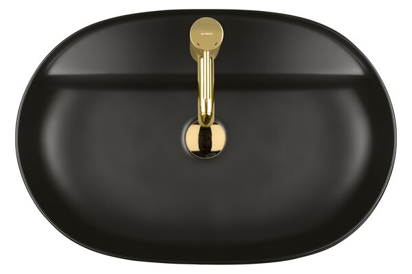 Oltens Hamnes lavoar 62x42 cm ovale de blat negru mat 41314300
