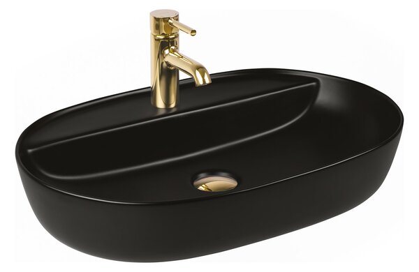 Oltens Hamnes lavoar 62x42 cm ovale de blat negru mat 41314300