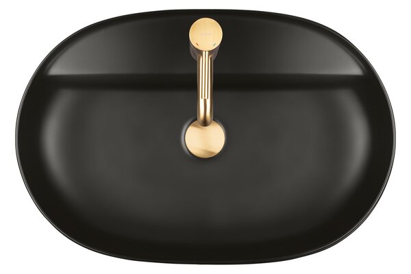 Oltens Hamnes lavoar 62x42 cm ovale de blat negru mat 41314300