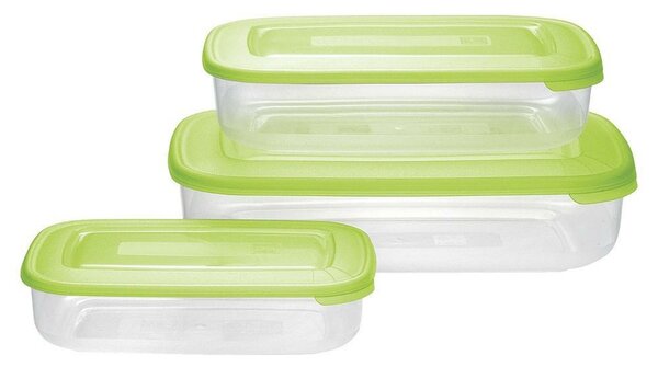 Set de 3 boluri de plastic Tontarelli, verde