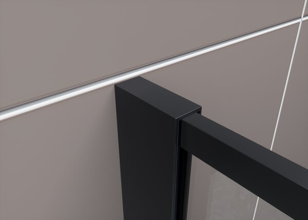 Hagser Hawisa perete cabină de duș walk-in 90 cm negru mat/sticla transparentă HGR50000022