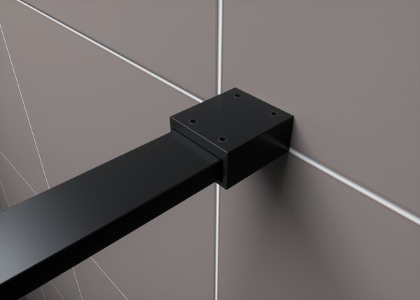 Hagser Hawisa perete cabină de duș walk-in 90 cm negru mat/sticla transparentă HGR50000022