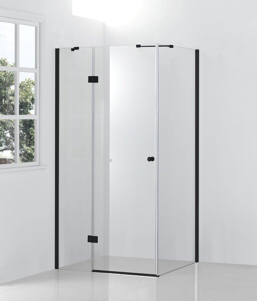 Hagser Gisa cabină de duș 100x80 cm dreptunghiular negru mat/sticlă transparentă HGR16000020