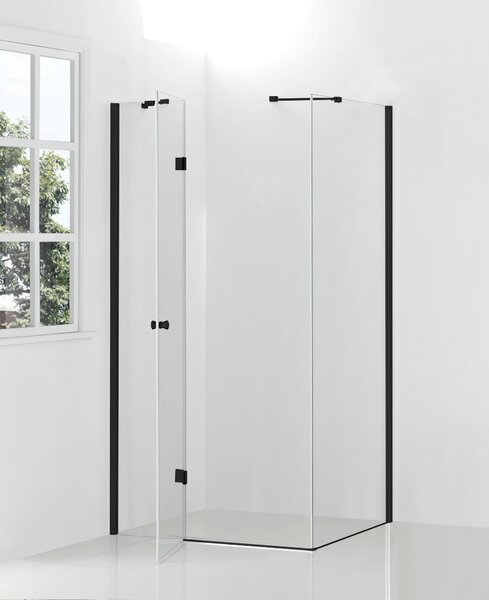 Hagser Gisa cabină de duș 100x80 cm dreptunghiular negru mat/sticlă transparentă HGR16000020