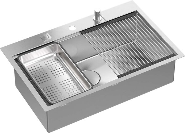 Quadron Burt chiuveta din oțel cu sifon 76x49 cm oţel MF76050BS