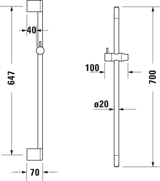 Duravit bară de duș |70 cm UV0600003010