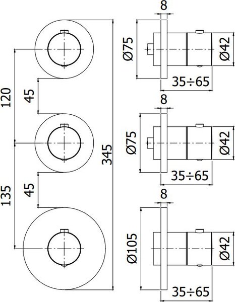 Paffoni Modular Box baterie cadă-duș ascuns cu termostat negru MDE018NO