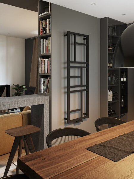 Instal Projekt Mondrian calorifer de baie decorativ 83.2x40 cm negru MON-40/80D50C31