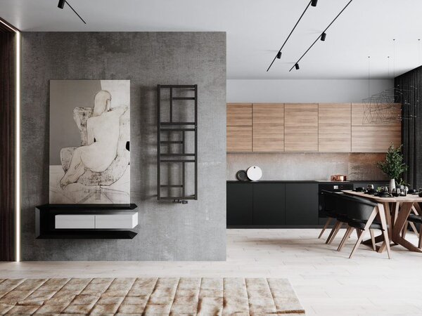 Instal Projekt Mondrian calorifer de baie decorativ 83.2x40 cm negru MON-40/80D50C31