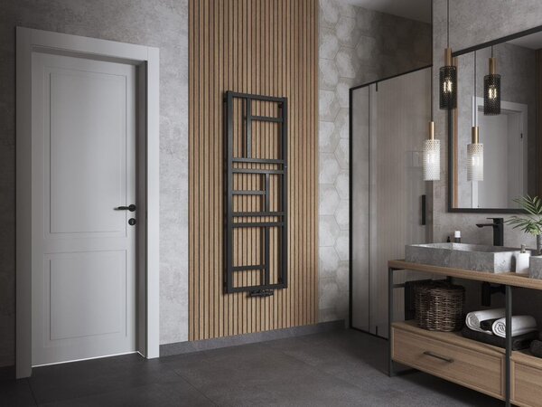 Instal Projekt Mondrian calorifer de baie decorativ 83.2x40 cm negru MON-40/80D50C31