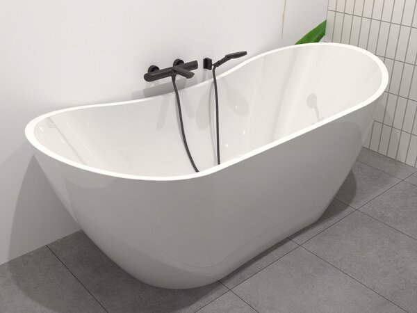 Hagser Clara cadă freestanding 180x80 cm ovală alb HGR70000012