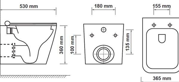 Hagser Lina vas wc cu capac soft-close agăţat fără margine alb HGR60000042
