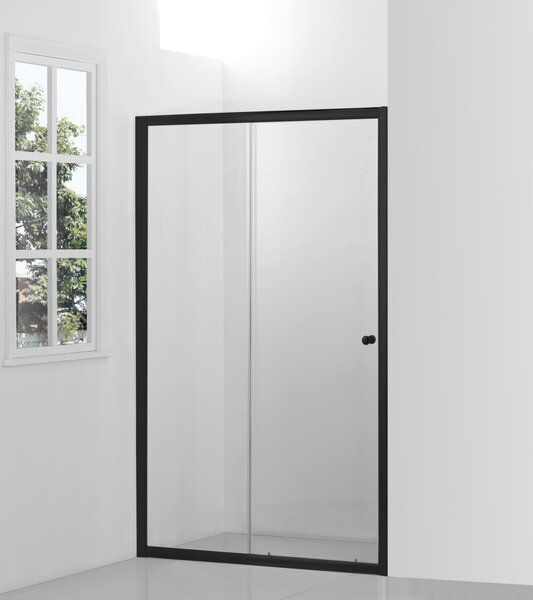 Hagser Ava uși de duș 140 cm culisantă negru mat/sticlă transparentă HGR16000021