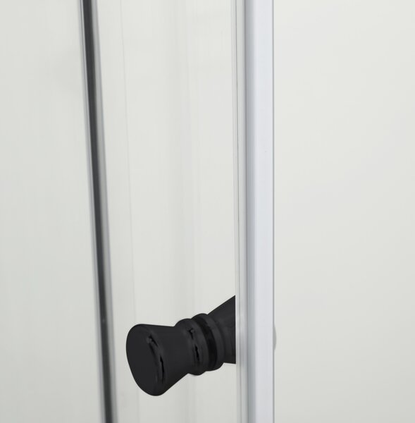 Hagser Ava uși de duș 140 cm culisantă negru mat/sticlă transparentă HGR16000021