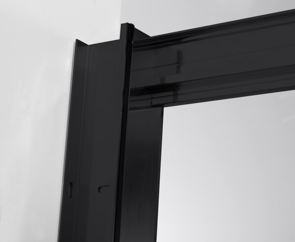 Hagser Ava uși de duș 140 cm culisantă negru mat/sticlă transparentă HGR16000021