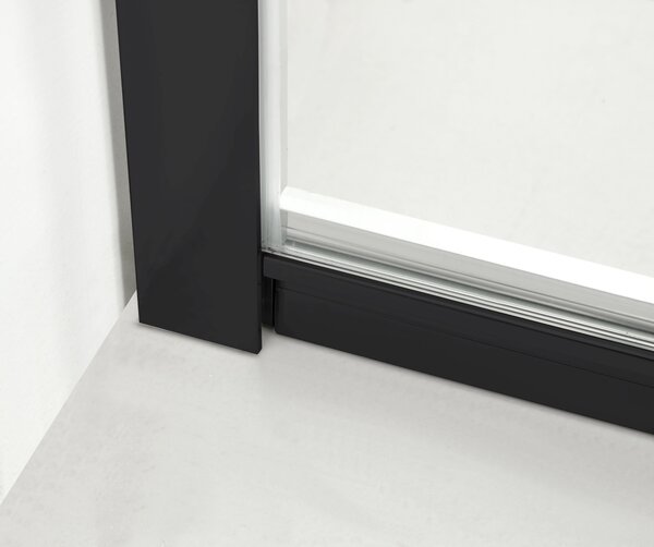 Hagser Andrea cabină de duș 80x80 cm semicircular negru mat/sticlă transparentă HGR21000020