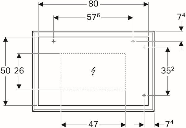 Geberit Citterio oglindă 88.4x58.4 cm dreptunghiular cu iluminare lemn 500.572.JJ.1