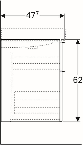 Geberit iCon dulap 74x47.7x62 cm sub chiuveta pe perete platină 840377000