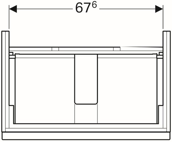 Geberit iCon dulap 74x47.7x62 cm sub chiuveta pe perete platină 840377000