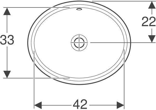 Geberit Variform lavoar 42x33 cm ovale sub blat alb luciu 500.748.01.2