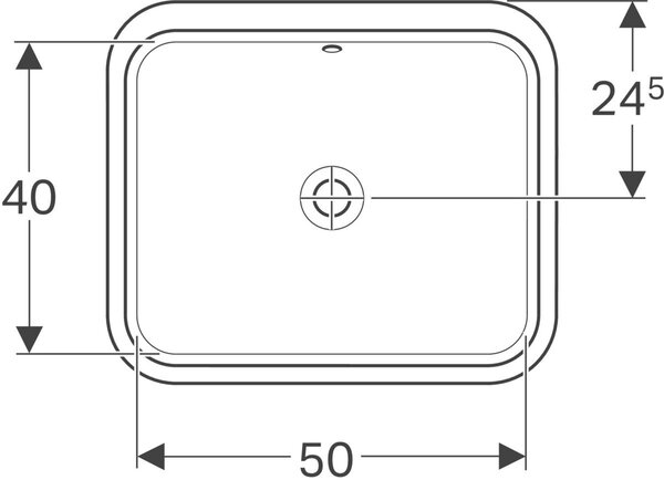 Geberit Variform lavoar 50x40 cm dreptunghiular sub blat alb luciu 500.764.01.2