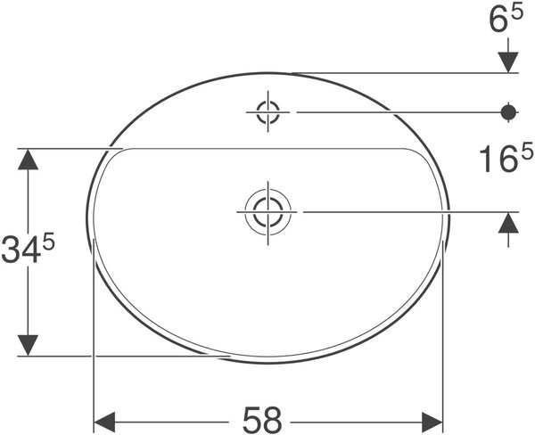Geberit Variform lavoar 60x48 cm ovale încastrat alb luciu 500.727.01.2