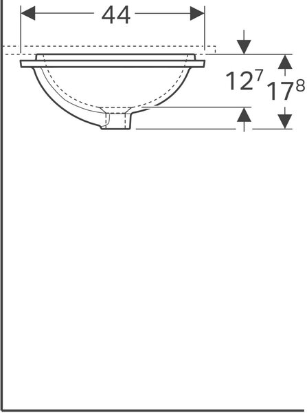 Geberit Variform lavoar 45x35 cm dreptunghiular sub blat alb luciu 500.760.01.2