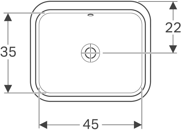 Geberit Variform lavoar 45x35 cm dreptunghiular sub blat alb luciu 500.760.01.2