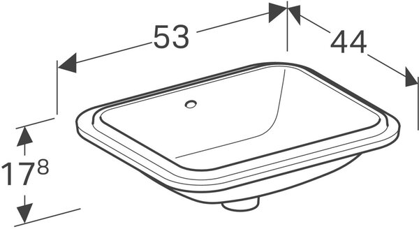 Geberit Variform lavoar 45x35 cm dreptunghiular sub blat alb luciu 500.760.01.2